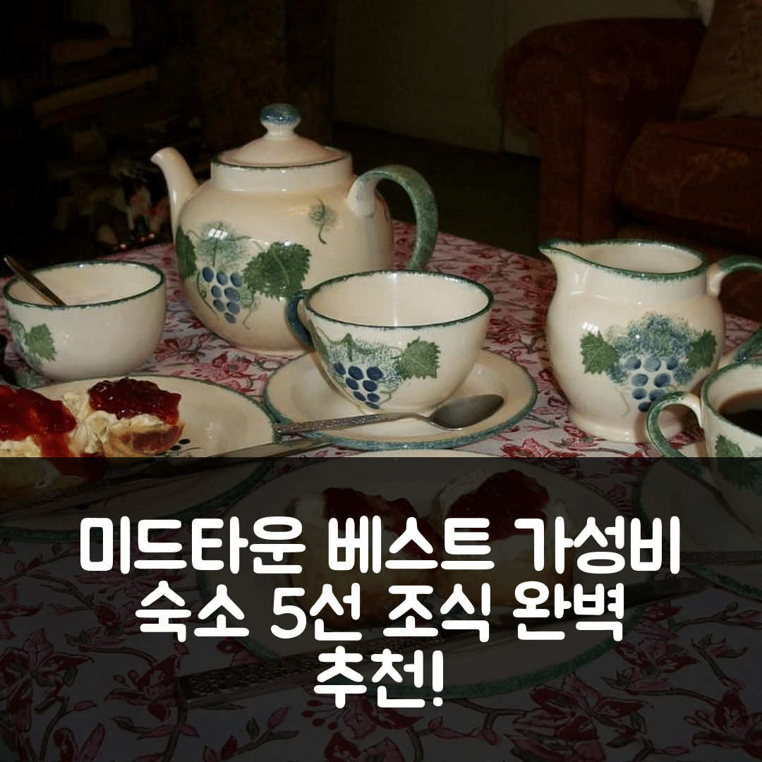 엑스본 숙소 여행 호텔 추천 미드타운 파머스 비앤비 | 가성비와 조식이 뛰어난 5가지 이유
