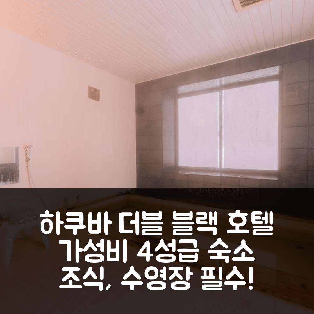 하쿠바 숙소 여행 호텔 추천 더블 블랙 호텔 | 가성비 우수한 4성급 조식과 수영장 정보 7가지
