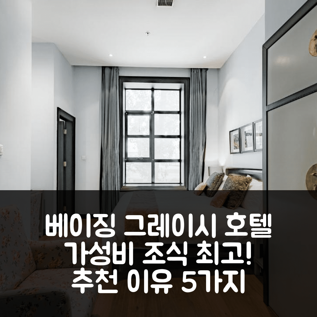베이징 숙소 여행 호텔 추천 그레이시 아트 호텔 | 가성비와 조식 최고 5가지 이유